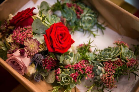 Bespoke venue decoration with succulents and roses